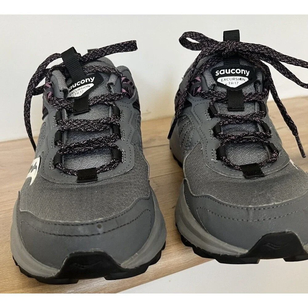 Saucony Excursion TR17 Womens 8.5W Wide Running Shoes Cinder Gray Gorpcore Y2K
